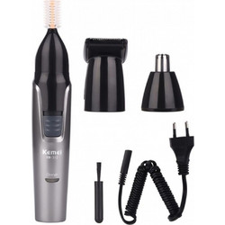 Kemei Trimmer Μηχανή Ανδρική Επαναφορτιζόμενη Προσώπου Μύτης & Αυτιών KM-312