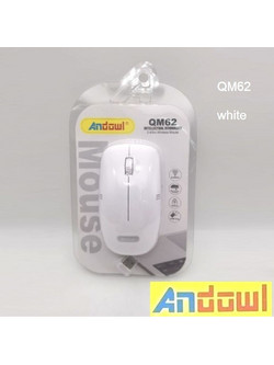 Andowl QM62 Ασύρματο Ποντίκι White