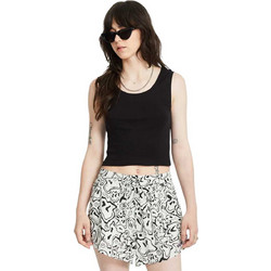 VOLCOM W VOLCOMSTONE TIGHT TANK TOP - B4512610-BLK BLACK