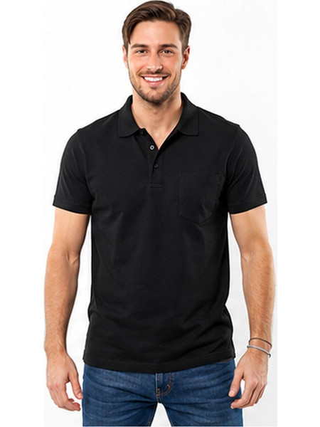 GANDY Ανδρικό Polo Πικέ Κουμπακια Big Size Βαμβάκι G520-02 Μαύρο