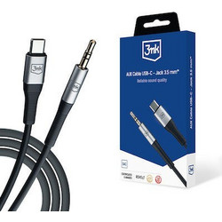 3mk(R) - Καλώδιο Ήχου USB-C male σε Jack 3.5mm male 1m- Black