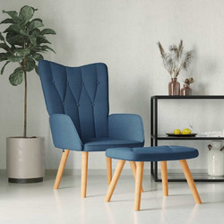 vidaXL Πολυθρόνα Relax με Υποπόδιο Μπλε 327538
