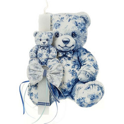 Bellissimo Λαμπάδα Blue Floral Teddy Bear