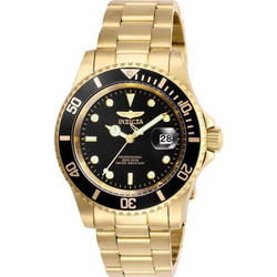 Invicta Pro Diver Ανδρικό Ρολόι με Χρυσό Μεταλλικό Μπρασελέ 26975