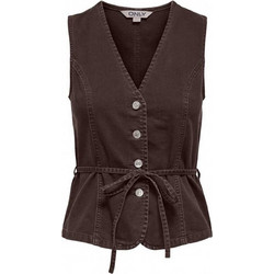 ONLY SILLA S/L BELT WAISTCOAT - 15374051-COFFEE BEAN BROWN