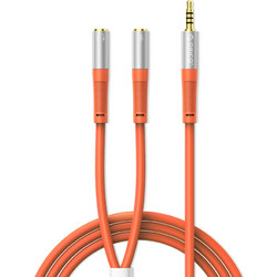 Orico AX2-10 audio cable 3.5mm minijack splitter for headphones and microphone 1m cable - orange