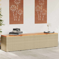 vidaXL Κουτί Αποθ. Κήπου Συνθ. Ρατάν/Μασίφ Ακακία 106x45x46 εκ. - μπεζ, 220 x 50 x 54 cm