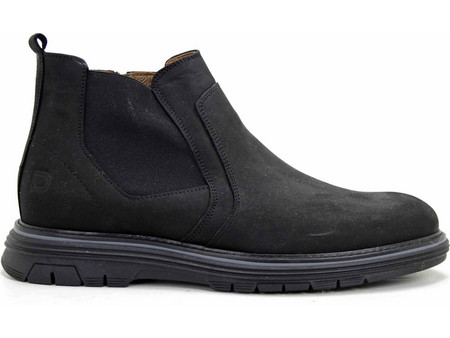Damiani Ανδρικά Chelsea Μποτάκια Suede Μαύρα 3051