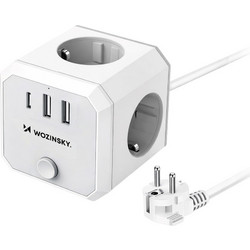Wozinsky WKZ-3B Power Cube 4x AC 2x USB-A 1x USB-C 4000 W with 1.8 m Cable - White