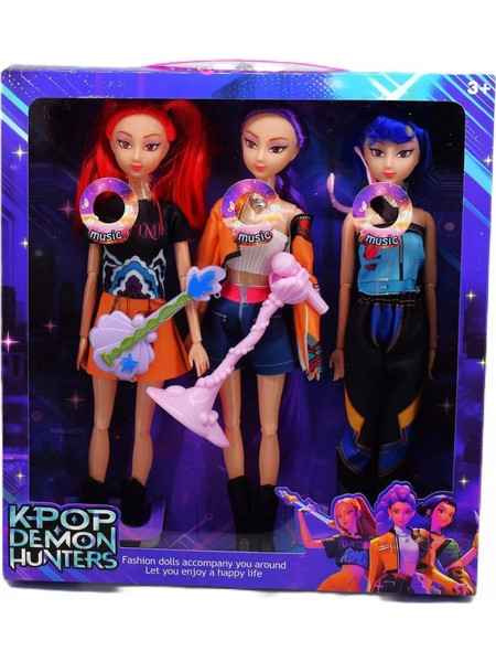 K-Pop Demon Hunters Κούκλες βινυλίου 30CM Rumi Mira Zoey με τραγούδι και φωςK.KP-03