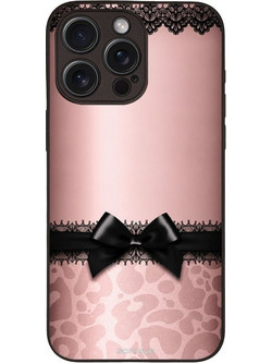Sonique Diva Series Back Cover Λεοπάρ Φιόγκος - Ροζ (iPhone 15 Pro Max)