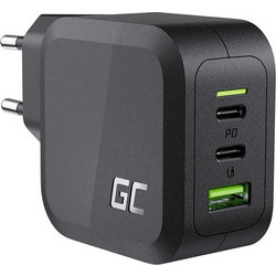 Green Cell CHARGC08 Φορτιστής Χωρίς Καλώδιο με Θύρα USB-A & 2 Θύρες USB-C 65W Power Delivery Black
