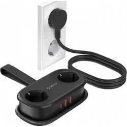 ORICO APP Πολυμπριζο, 2 x Schuko - 2 x USB-A - 1 x USB-C, Μαύρο