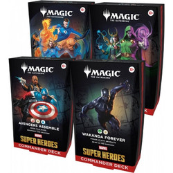 Magic The Gathering Marvel Super Heroes Set Of All 4 Commander Decks English Version (4ct) D53610001