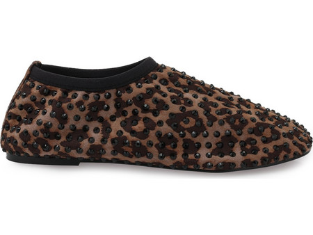 ALESSANDRA BRUNI FLATS X17004501AX6 - ΛΕΟΠΑΡ ΚΑΣΤΟΡΙ ΜΑΥΡΟ ΣΤΡΑΣ X17004501AX6-LEOPARD X-6471-5/BLACK STRASS