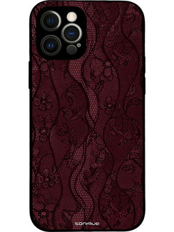 Sonique DIVA Series Θήκη iPhone 12 Pro Βουργουνδί Δαντέλα