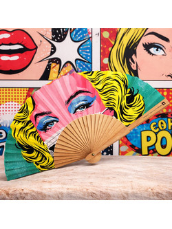 Βεντάλια ξύλινη 23εκ. Pop art Marilyn