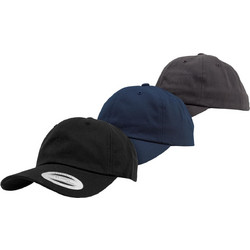 Low Profile Cotton Twill 3-Pack black+navy+darkgrey one
