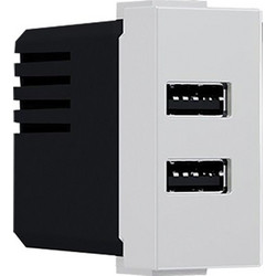 Acaelec Modys Πρίζα Τροφοδοσίας 2xUSB 1 Στοιχείου 1P IP20 230V 50Hz 0.3A 5V DC 2.4A Ιβουάρ (10101412823)