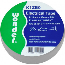 Ταινία Μονωτική PVC 0.13X19X20Y Γκρι K1ZB0 Wonder 02.020.0027