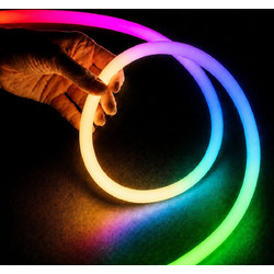 kelvo(R) AURAFLEX KLV-101-0508 Ταινία Neon Flex LED 14W/m 840lm/m 360 DC 24V Αδιάβροχο IP65 120 x SMD5054 Chip/m Πολύχρωμο RGB+WW Dimmable - Sanan SMD Chip - Μ1000 x Π2 x Υ2cm - Ρολό 10 Μέτρων