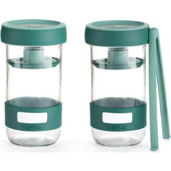 Lekue 1010192 Σετ 2 Βαζάκια για τουρσί 700ml + 1 Λαβίδα
