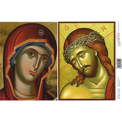 Craftistico Ριζόχαρτο Decoupage 30x40cm Εικόνες Παναγία και Ιησούς Χριστός
