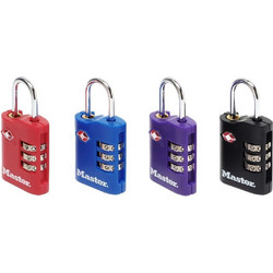 Master Lock Ατσάλινο Λουκέτο Πέταλο Συνδυασμού με Πιστοποίηση TSA 30mm Μωβ 4686EURT