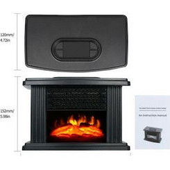 Επιτοίχιο Ηλεκτρικό Τζάκι 1000W 12x12cm 1000M2244 Μαύρο
