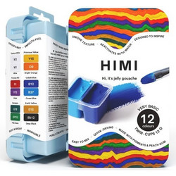 HIMI TWIN CUP JELLY GOUACHE SET - 12 VERY BASIC COLOURS - ICE BLUE CASE TST230