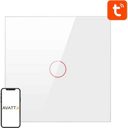 Avatto ZTS02-EU-W1 Έξυπνος Διακόπτης Χωνευτός ZigBee, 1 Κουμπί, Λευκό