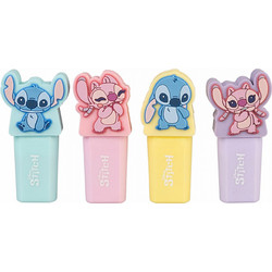551989 ΣΕΤ 4 ΥΠΟΓΡΑΜΜΙΣΤΕΣ (HIGHLIGHTERS) ΜΕ 3D TOPPER DISNEY STITCH