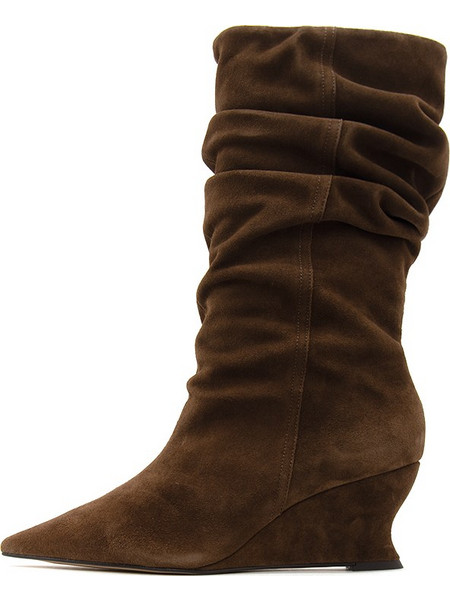 E84998 SUEDE LEATHER MID HEEL BOOTS WOMEN CARRANO