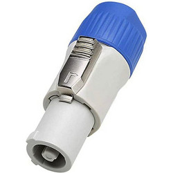 GLOBOSTAR(R) POWERCON 51191 Βύσμα Τροφοδοσίας Powercon/Speakon Θηλυκό 3 Pin AC/DC 250V 20A max - Γκρι & Μπλε - Μ6.9 x Π2.7 x Υ2.7cm
