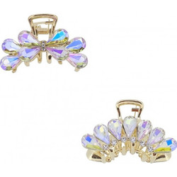 Ro Accessories Κλάμερ μαλλιών στρας ιριδίζον 5cm 13-0155