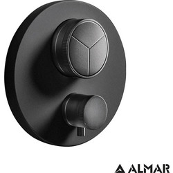 Almar Thermo Core Push E176633 Black Matt - Θερμοστατικός μίκτης εντοιχισμού 3 εξόδων (εξωτερικό τμήμα)