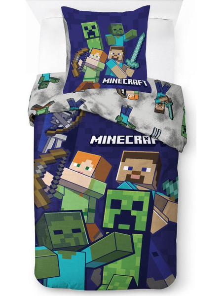 Minecraft Realms Σετ Παπλωματοθήκης με Μαξιλαροθήκη 140x200, 70x90 εκ