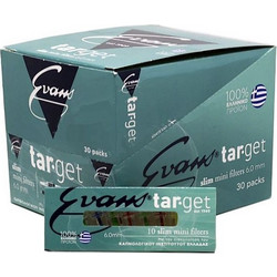 Πιπάκια τσιγάρου TARGET Slim 6mm by Evans (κουτί με 30 πακετάκια)