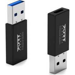 Port Αντάπτορας USB-C σε USB-A Σετ 2 τεμαχίων, Μαύρο
