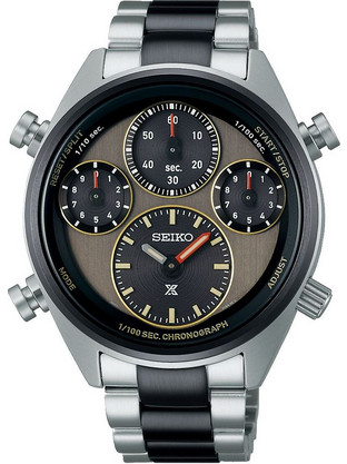 Seiko Prospex Ανδρικό Ρολόι Χρονογράφος Solar με Ασημί Μεταλλικό Μπρασελέ SFJ005P1