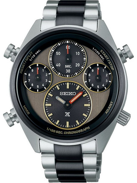 Seiko Prospex Ανδρικό Ρολόι Χρονογράφος Solar με Ασημί Μεταλλικό Μπρασελέ SFJ005P1