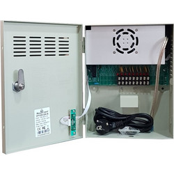 Τροφοδοτικό Powertech CP1209-20A-B για CCTV-Alarm, DC12V 20A, 9 κανάλια
