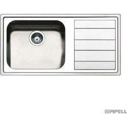 Apell Linear 8515 Ένθετος Νεροχύτης Inox Αντιστρεφόμενος Ματ Δεξιός 100x50cm
