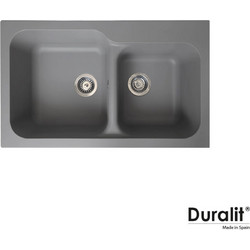 Duralit KZ200 Ένθετος Νεροχύτης Γρανίτη Ματ Concrete 83x50cm
