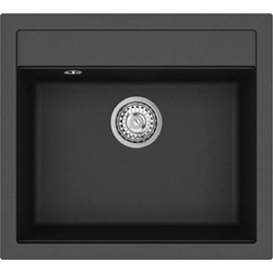 Helika Quadro SQQ100-601 Ένθετος Νεροχύτης Γρανίτη Μαύρος 56.5x51cm