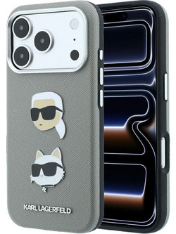 Karl Lagerfeld Saffiano Pins & Logo Θήκη iPhone 18 Pro / 17 Pro Gray KLHCP18LPSWFDHPG