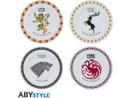 Game Of Thrones - Set Of 4 Plates (Houses)