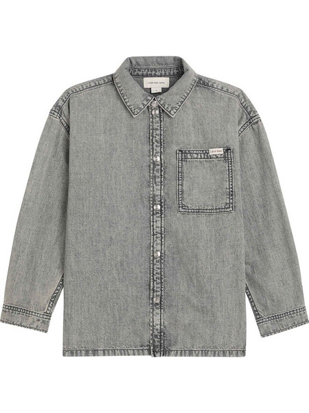 CALVIN KLEIN JEANS DENIM SHIRT STONE GREY LVCKTJB18B-8Y-16Y-1BY DenimGray