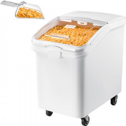 Δοχείο αποθήκευσης ρυζιού VEVOR 120 L/31,7 Gal 90 kg, δοχείο διανομής τροφής για σκύλους, για οργάνωση ντουλαπιού κουζίνας, μεγάλο δοχείο αλευριού για δημητριακά, δοχείο τροφής για κατοικίδια με ρόδες