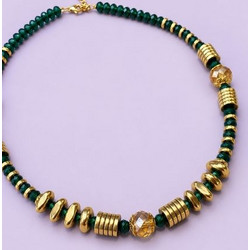 UN ALMA LIBRE Κολιέ BLAIR NECKLACE - GREEN